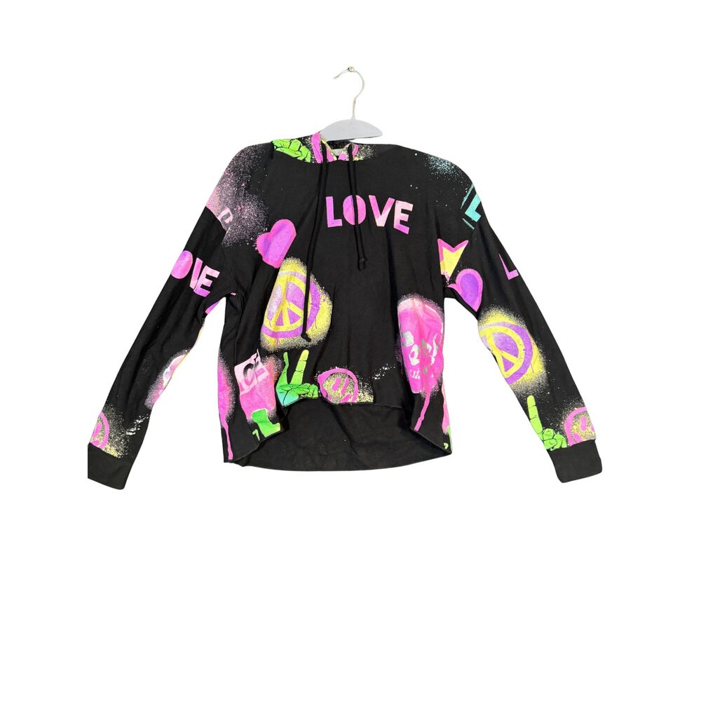 Chaser Love Peace Graffiti Spray Paint Hoodie Size S NWT